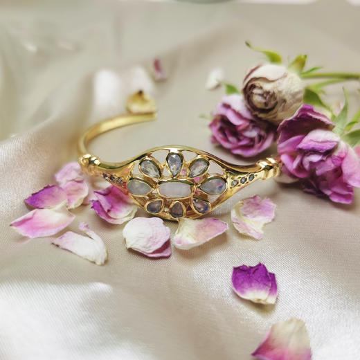 订购6周到｜Leticia Ponti-Jonc Lily-月光石 手镯［法国设计师］ 商品图0