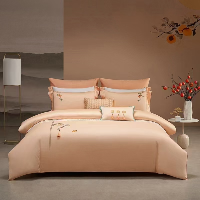 梦洁云锦素色刺绣四件套