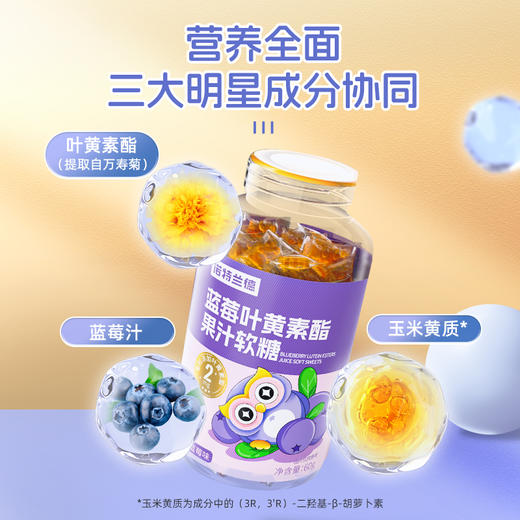 诺特兰德蓝莓叶黄素酯果汁软糖2克*30粒/瓶 商品图2