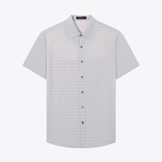 【高端系列】柒牌格纹短袖衬衫男2024夏季新款印花休闲中青年衬衣	126A70640 商品图4
