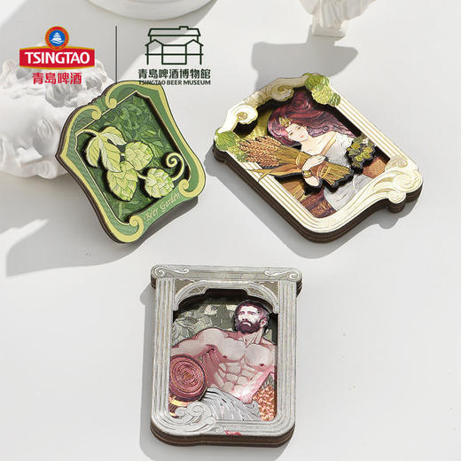 【青岛啤酒博物馆】酒神啤酒花木质冰箱贴文创纪念品  青岛啤酒 官方文创 商品图0