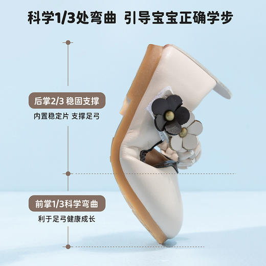 贝贝怡童鞋女童夏季新款洋气公主鞋小童稳步鞋女宝宝魔术贴单鞋子 商品图8