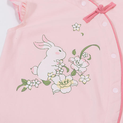 贝贝怡婴儿衣服短袖连体衣夏日可爱国风侧开连体衣 商品图8