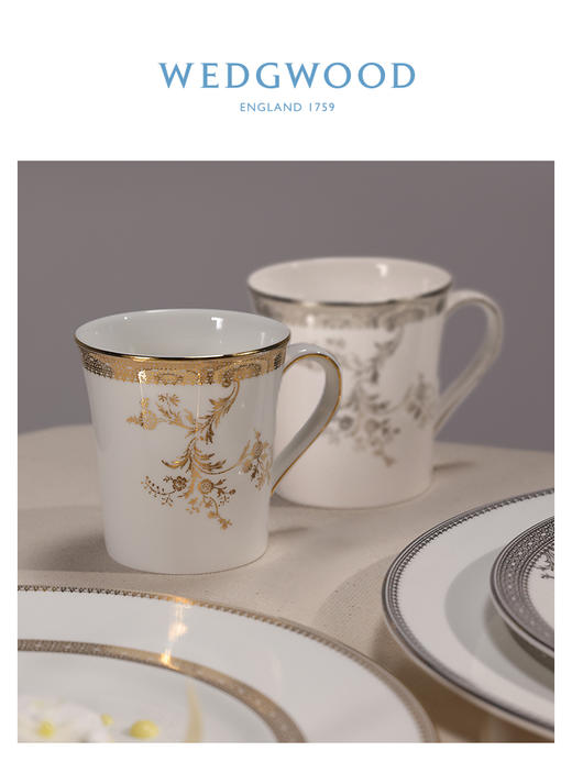 【WEDGWOOD】王薇薇VeraWang金色&白金蕾丝马克对杯水杯 商品图2