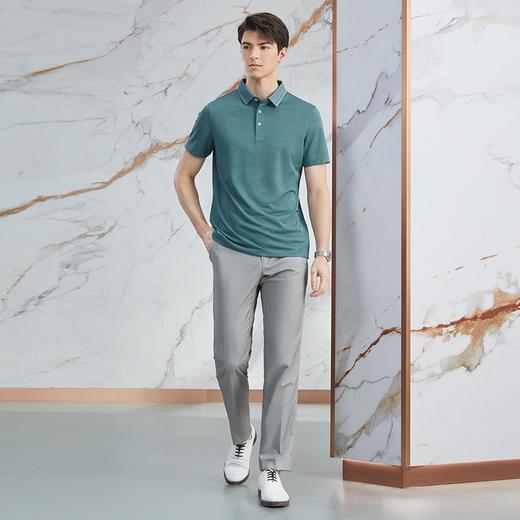 【高端系列】柒牌男士polo衫短袖夏季新款提花肌理度假风休闲上衣	126T70940 商品图3