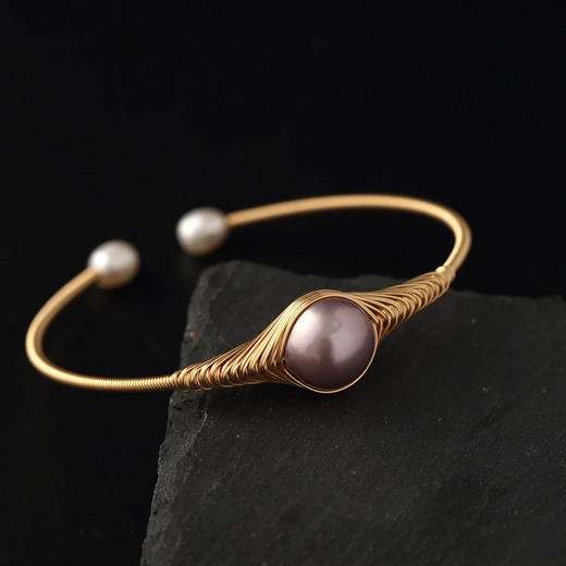 ysxb-05002【云赏珠宝】天然爱迪生珍珠缠丝法式手镯多色 商品图2