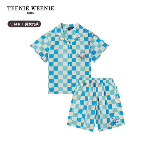 TeenieWeenie Kids小熊童装夏男女童纯棉混色宽松格纹套装TKYA246571N 商品图4