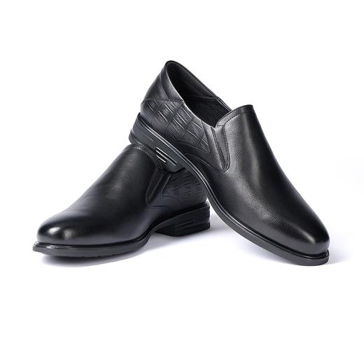 柒牌商务正装鞋男鞋牛皮革2024秋季新款真皮透气一脚蹬男士黑皮鞋	127X70150 商品图1