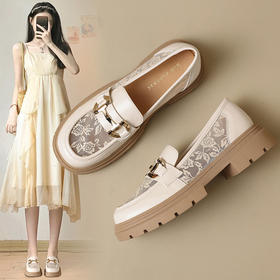 ZHR乐福鞋2024春夏新款网纱透气轻便软底一脚蹬女鞋外穿一脚蹬鞋