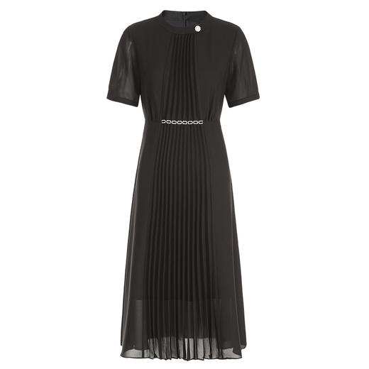 EITIE爱特爱夏季新款气质收腰压褶高级垂坠连衣裙B2407314 商品图5