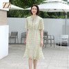 佐尔美夏季新款 气质优雅碎花桑蚕丝连衣裙女E32LS105 商品缩略图1