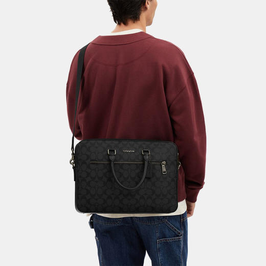 【自营】coach/蔻驰  男士经典标志老花ETHAN纤巧型公文包 CR270 QBLWO 商品图3