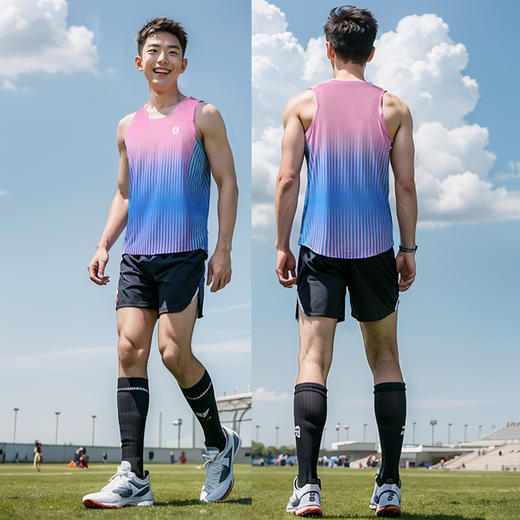 【低价清仓39元】积能夏季透气轻薄马拉松无痕快干男女款跑步体育生长跑运动背心 商品图3