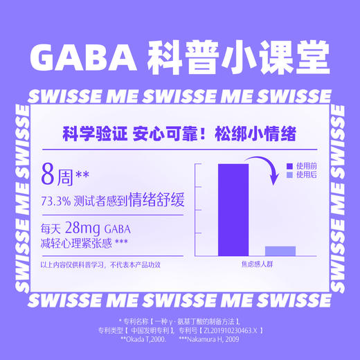 Swisse me γ-氨基丁酸升级版睡眠夹心软糖（葡萄绿茶味）30粒装 商品图8