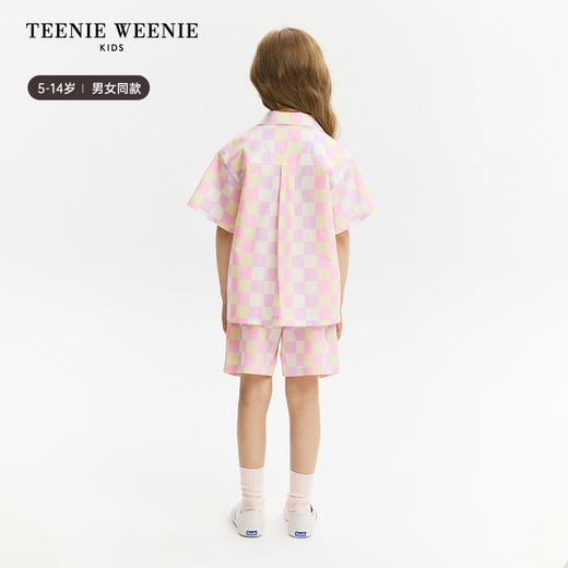 TeenieWeenie Kids小熊童装夏男女童纯棉混色宽松格纹套装TKYA246571N 商品图3