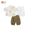 贝贝怡童装男童纯棉套装三件套夏季新款衬衫中国风t恤五分裤夏装 商品缩略图3