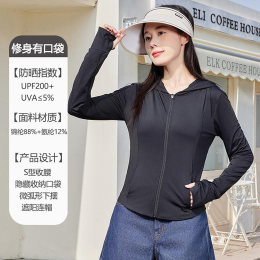 【无惧夏日骄阳~锦纶原纱 冰爽亲肤】小野同款 原纱锦纶修身防晒衣 女生防晒服 夏季薄款连帽皮肤衣外套-QQ 商品图12