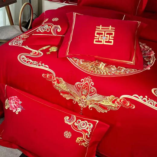 悠梦嘉居床裙款婚庆四件套 商品图6