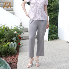 佐尔美夏季新款 气质透气桑蚕丝长裤女E32KS41