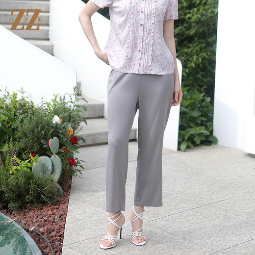 佐尔美夏季新款 气质透气桑蚕丝长裤女E32KS41 商品图0