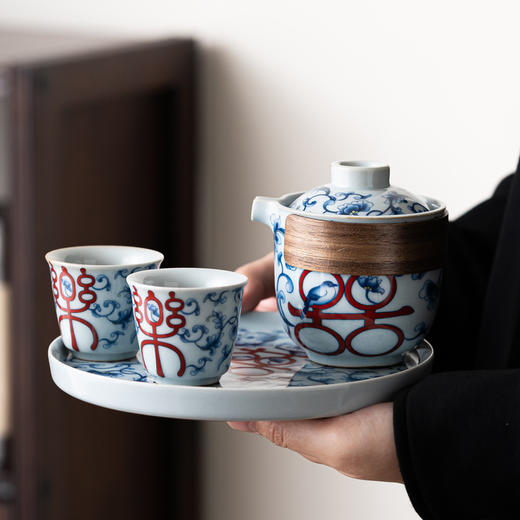 新婚礼物 功夫茶具 （喜乐一壶四杯礼盒装） 商品图0