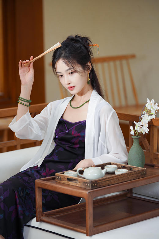 逸红颜明月优选 #『采薇』东方美学·夏日清凉衫，10MM真丝乔其，金庸小龙女般清冷飘逸 商品图14