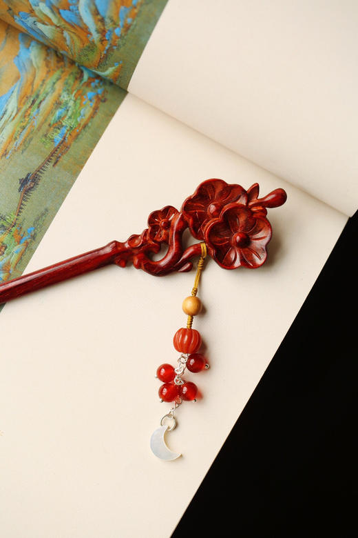 【青山特惠】小叶紫檀【桃夭】发簪 s50 商品图4