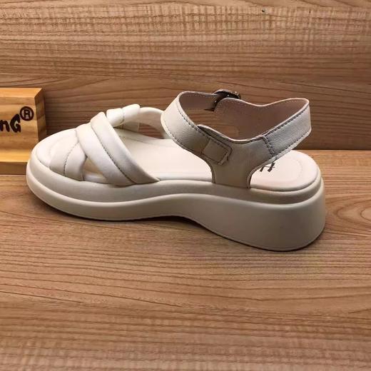 豪行2023年夏季新品时尚休闲真皮简约百搭女凉鞋23224670 商品图3