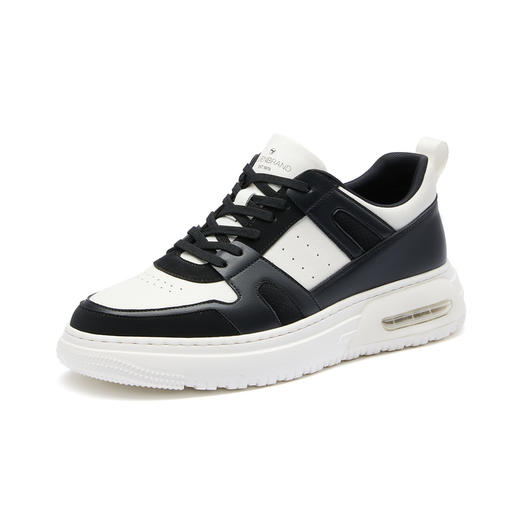 柒牌男士休闲鞋男2024春夏新款黑白运动休闲男鞋舒适百搭男款板鞋	126X70020 商品图4