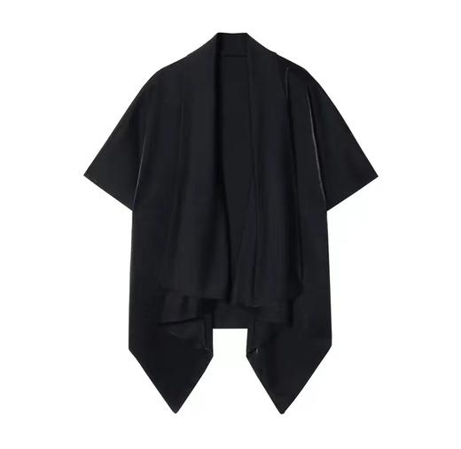 T1025夏季设计款纯色堆领男士上衣百搭潮流街头短袖美式新款T恤 商品图1