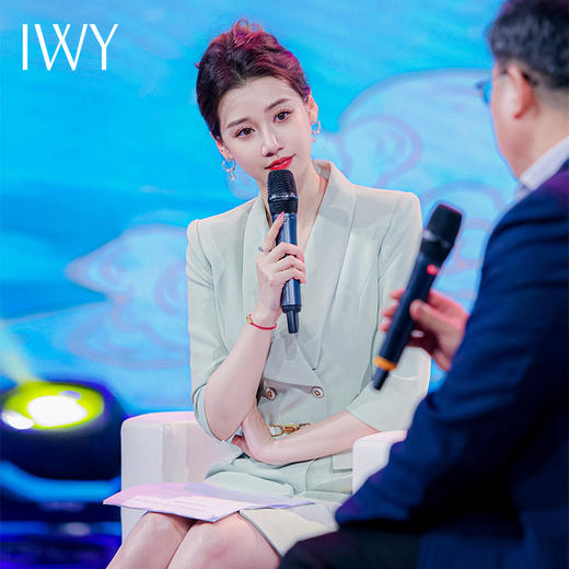 IWY/绿色教师录课正装西装连衣裙女七分袖播音主持人演讲比赛服装Q14235 商品图1