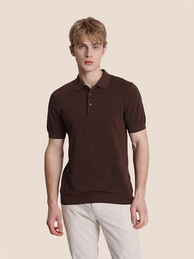 callisto咖色棉混纺短袖T恤 STTSS120C