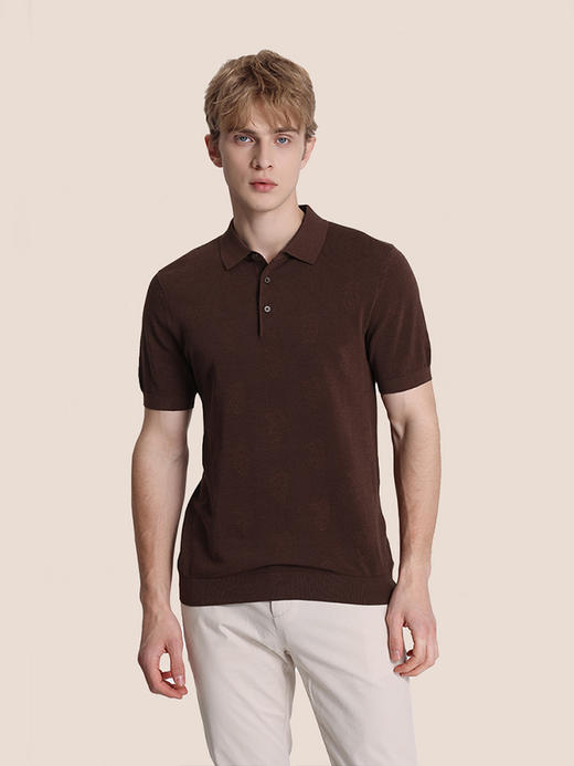 callisto咖色棉混纺短袖T恤 STTSS120C 商品图0