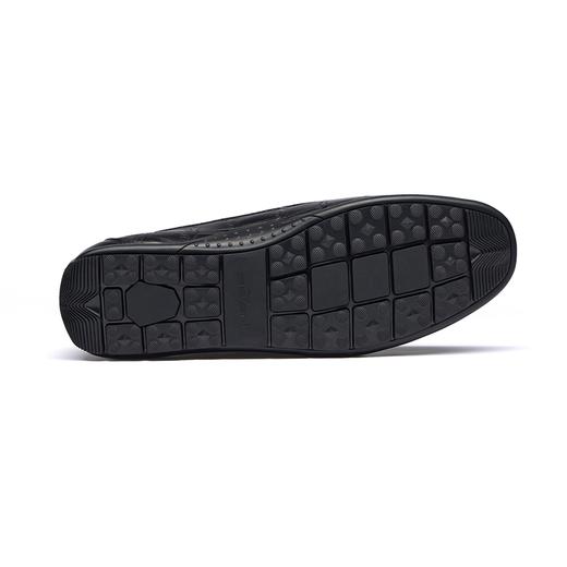 柒牌商务休闲皮鞋男真皮透气四季款百搭软面一脚蹬男士黑色懒人鞋	127X70190 商品图3