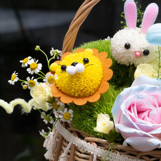 2024儿童节升级版「小狮子和大白兔」小花篮 商品图1