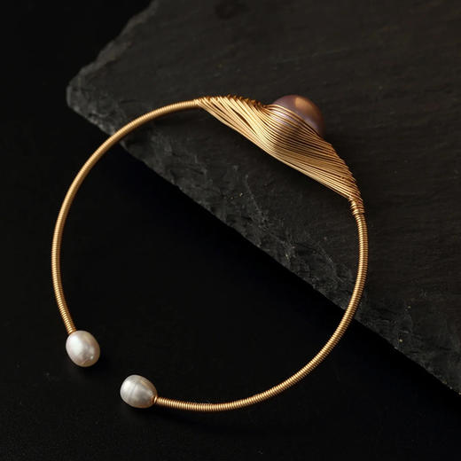 ysxb-05002【云赏珠宝】天然爱迪生珍珠缠丝法式手镯多色 商品图3