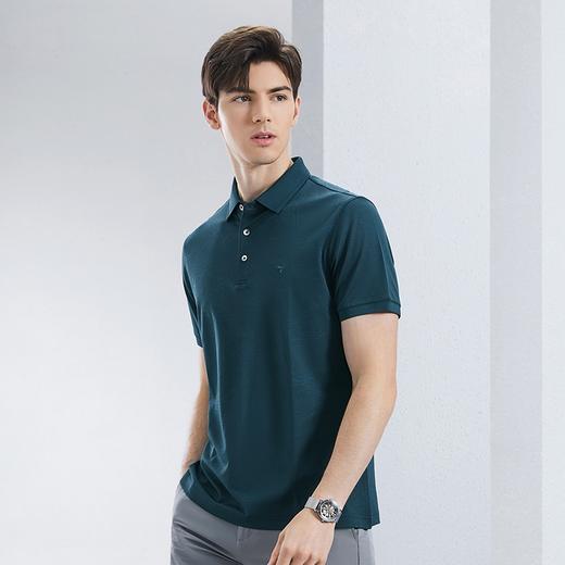 【特价】【含桑蚕丝】柒牌polo衫短袖男夏季新款时尚休闲满身提花翻领上衣	126T71260 商品图1