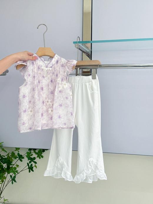 紫飞飞袖小花上衣 商品图5