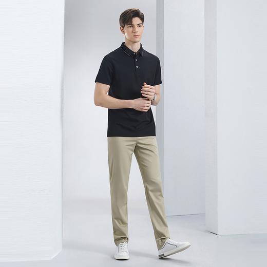 【含桑蚕丝】柒牌polo衫短袖男2024夏季新款通勤商务休闲翻领T恤	126T71280 商品图3