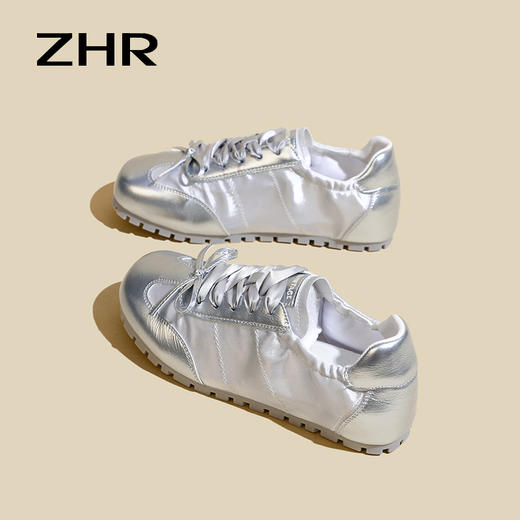 蝴蝶结芭蕾训练鞋2024夏季复古白色休闲鞋百搭系带软底防滑运动鞋 商品图4