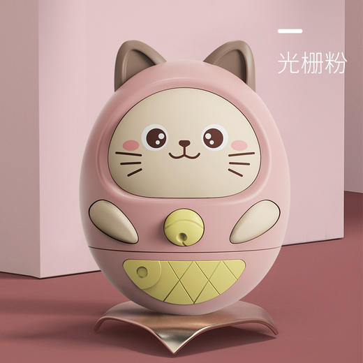 【升级耐摔多功能不倒翁玩具】婴儿手抓不倒翁玩具，拍一拍互动轻松带娃不哭闹，0-1岁新生儿宝宝摇铃灯光音乐男女孩早教玩具礼物QQ新年礼盒年货礼盒 商品图4