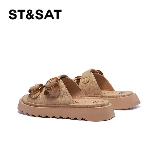 星期六高级感双扣厚底柔软平底拖鞋SSC2110332 商品图6