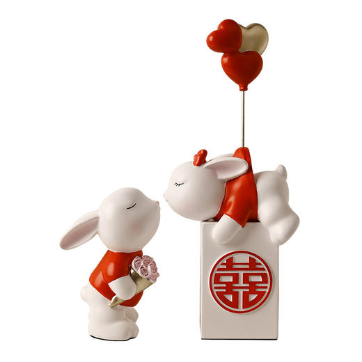 贝汉美可爱情侣兔子摆件结婚礼物 商品图4