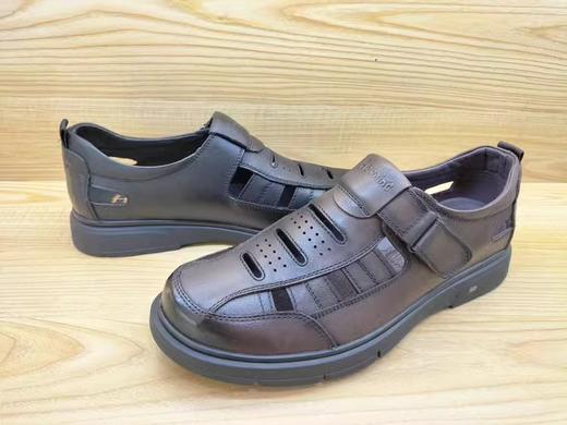 豪行正品2023夏季新款男鞋13262358纯皮简约商务正装透气皮鞋凉鞋 商品图2