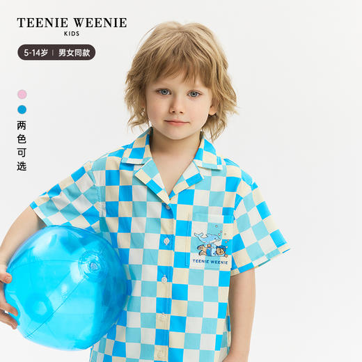 TeenieWeenie Kids小熊童装夏男女童纯棉混色宽松格纹套装TKYA246571N 商品图6