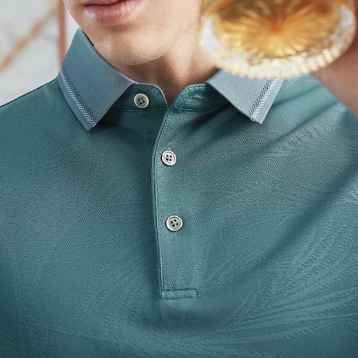 【高端系列】柒牌男士polo衫短袖夏季新款提花肌理度假风休闲上衣	126T70940 商品图2