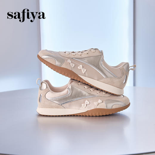 Safiya/索菲娅2024秋 芭蕾仙女风绸缎蝴蝶结透气百搭运动休闲鞋 SF43112017 商品图3
