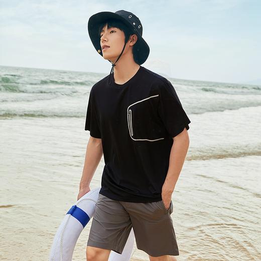 【高弹】柒牌短袖T恤男士2024夏季新款时尚休闲宽松舒适圆领上衣	126T72810 商品图3