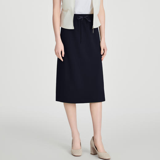 司歌休闲直身弹力半裙抽绳显瘦C891058y 商品图0