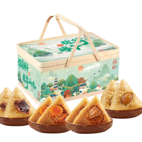 三珍斋端午单层竹篮粽子礼盒1184g A-2492